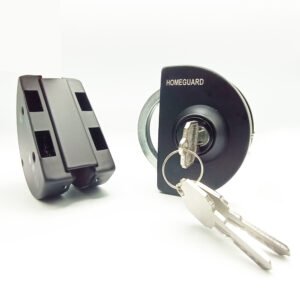 Black D Glass Door Lock